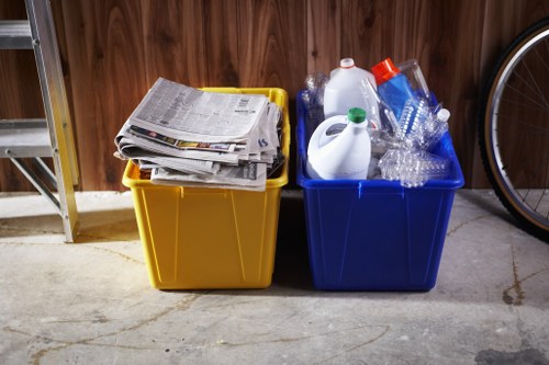 Professional team performing garage clearance