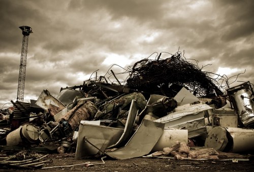 Construction materials being recycled in Barbican