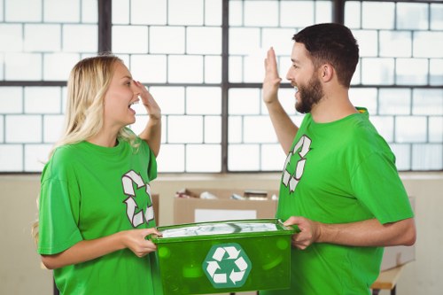 Professional waste clearance service in action